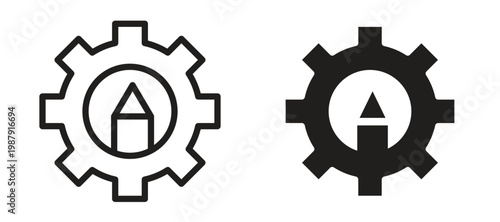 Customization icon symbol, black style vector icons pack