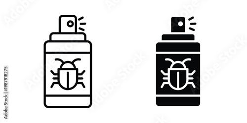 Insecticide icon editable designs collection. black and white icons