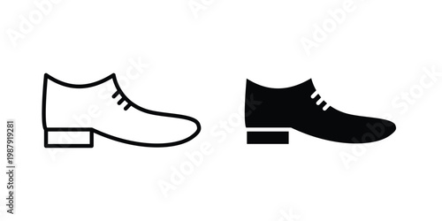 Leather shoes icon editable designs collection. black and white icons