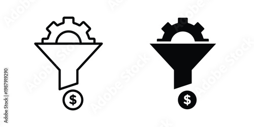 Lead generation icon editable designs collection. black and white icons