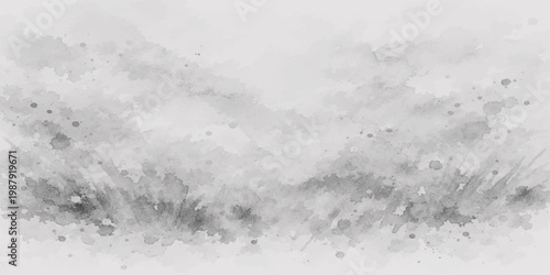 A natural winter pattern of white snow falling past a frozen window against an abstract blue sky with cold clouds and a light grunge surface texture