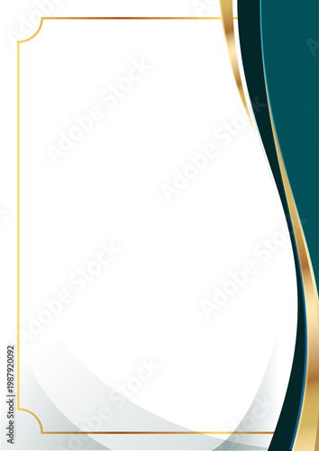 Elegant Decorative Border with Gold and Teal Accents.