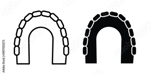 Maxilla icon editable designs collection. black and white icons