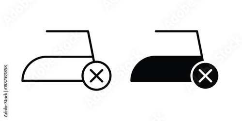 No ironing icon editable designs collection. black and white icons