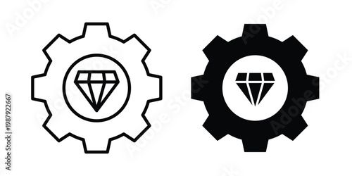 Operational excellence icon editable designs collection. black and white icons