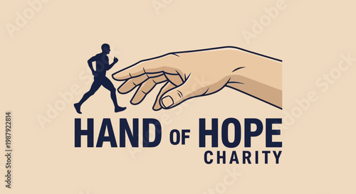 Charity Logo Depicting Humanity, Assistance, and Movement Towards a Goal, Symbolic Imagery