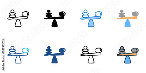 Balance icons set multiple style collection. Editable stroke 
