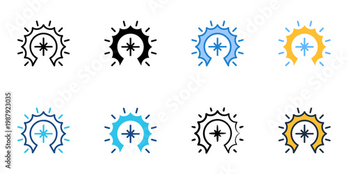 Enlightenment icons set multiple style collection. Editable stroke 
