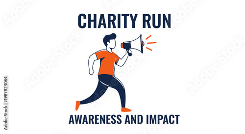 Charity Run Event Promoting Awareness, Impact, and Community Engagement Illustration