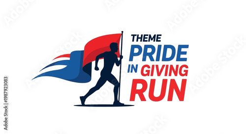 Charity Run Event Visual, Expressing Pride And Giving Spirit In A Dynamic Composition
