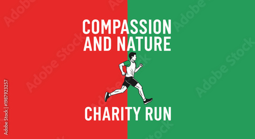 Charity Run Illustrating Compassion and Nature, Dedicated to Supporting Environmental Causes