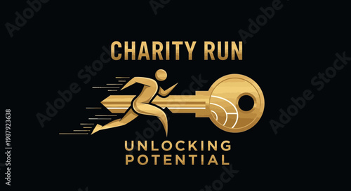 Charity Run Symbolizing Unlocking Potential via Physical Activity and Generosity