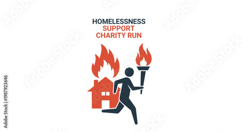Charity Run Symbolizing Support for Homelessness Awareness and Fire Safety