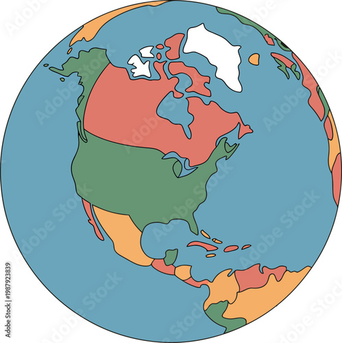 Football tournament 2026 north america united host nations globe illustration