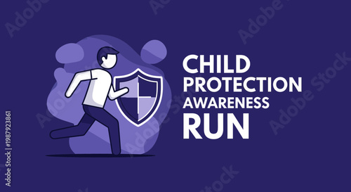Child Protection Awareness Run Artwork Depicting Child Safety Initiative Graphic