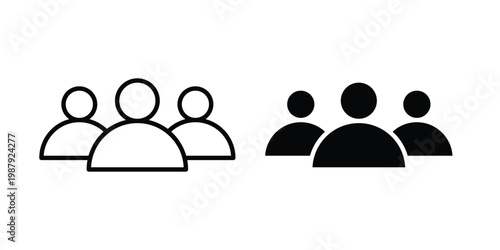 people icon editable designs collection. black and white icons