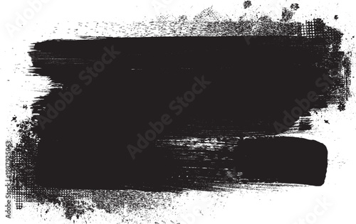Grunge Paint stripe . Vector brush Stroke . Distressed banner . Black isolated paintbrush collection . Modern Textured shape . Dry border in Black