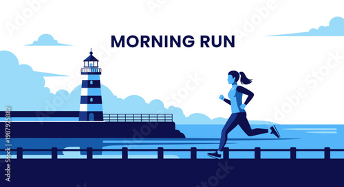 Coastal Morning Run: A Vibrant Illustration Of Fitness, Wellbeing, And Healthy Living