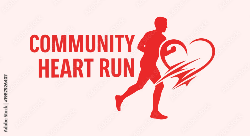 Obraz premium Community Heart Run: A Vibrant Visual Depiction Of Community Engagement And Cardiovascular Health