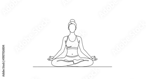 Woman meditating in lotus pose, yoga, mindfulness, peaceful mind, healthy lifestyle
