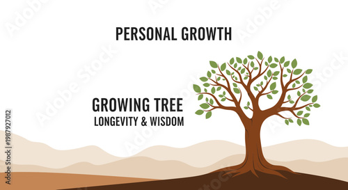 Conceptual Illustration Depicting Concepts of Longevity, Growth, and Personal Development