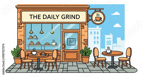 street cafe vector illustration