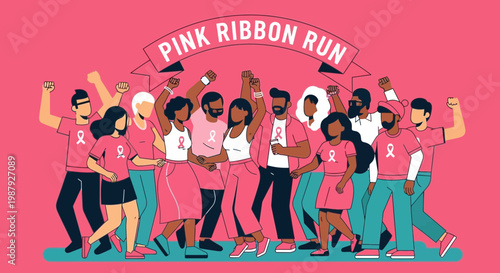 Community-Based Charitable Event for Breast Cancer Awareness, Solidarity, Pink Ribbon Run