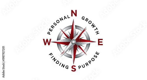 Compass Guiding Personal Development and Purpose, Aiming For A Brighter Future Vision