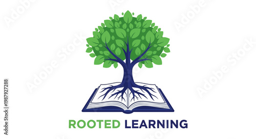 Conceptual Illustration Depicting Literacy Embodied By a Tree Rooted in a Book