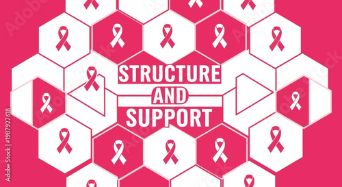 Conceptual Illustration Depicting Structure, Support, and Solidarity with Awareness Ribbons