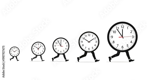 Conceptual Illustration Depicting Time Progressing, Running, and Growing in Significance