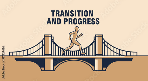 Conceptual Illustration Depicting Transition And Transformation, Achieving Success, Progress