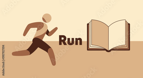 Conceptual Illustration: Metaphoric Visualization of Reading Journey, Knowledge Gained by Jogging