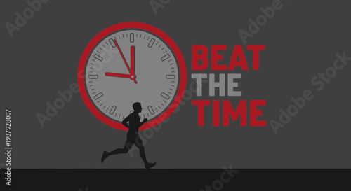 Conceptualizing Time Challenges: A Runner Striving To Overcome Clock's Limit