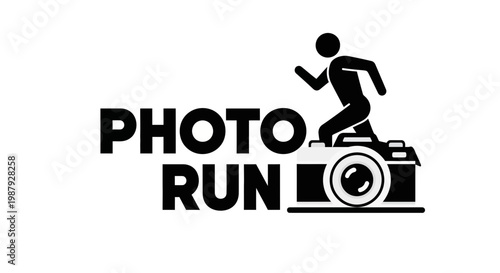 Creative Photo Run Icon Illustrating The Energetic Passion For Photography Enthusiasts
