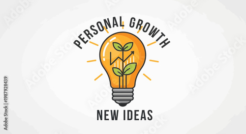 Creative Spark: Lightbulb Concept Depicting Personal Growth and Innovation with New Ideas