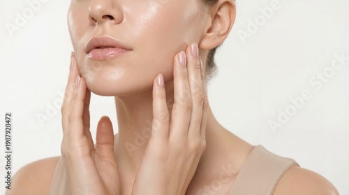 Natural beauty portrait of woman with glowing skin