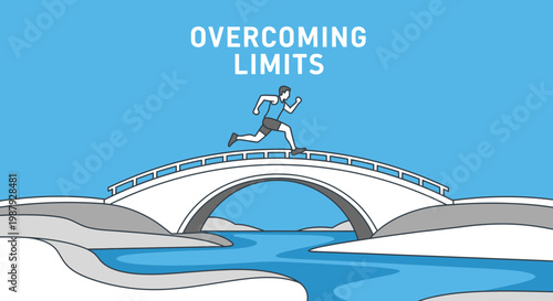 Creative Visual Depiction of Overcoming Obstacles and Achieving New Heights with Dynamism