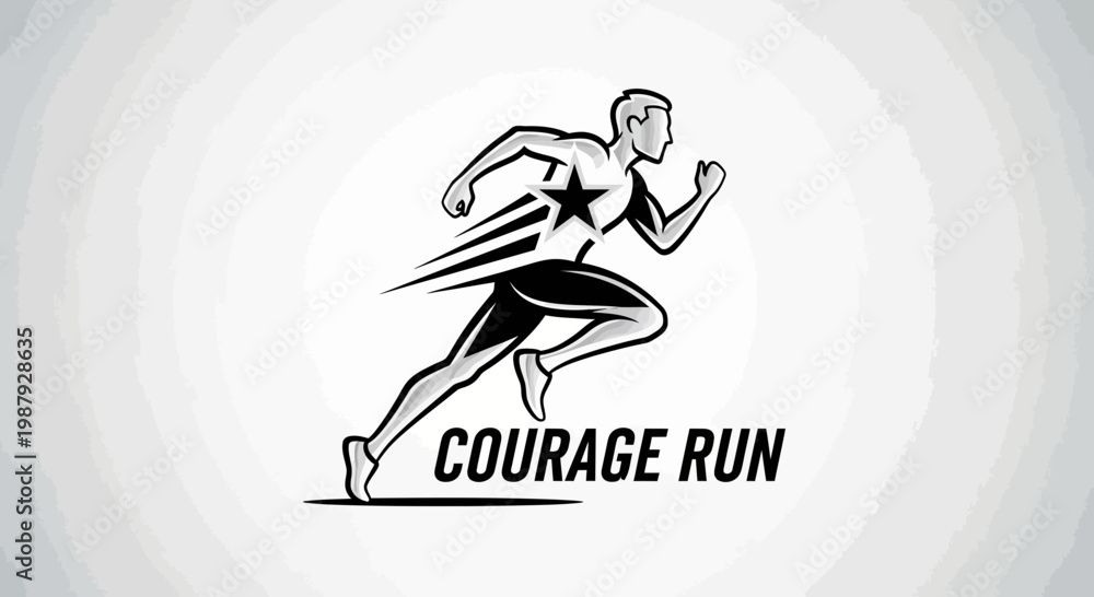 Fototapeta premium Courage Run: Empowering Image of Determination, Achievement, and Athletic Excellence