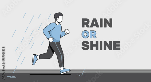 Courageous Runner Embraces Outdoor Exercise Amidst Downpour Regardless Of Weather Conditions