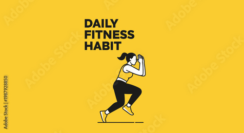 Daily Fitness Habit Woman Silhouette Performing Exercise Dynamic Movement And Sport Motivation