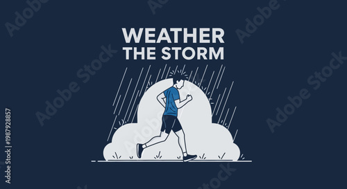 Courageous Runner in the Rain Symbolizes Perseverance Through Life Challenges