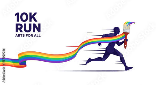 Creative 10K Run Concept Depicting Arts Integration And Artistic Expression Throughout Marathon