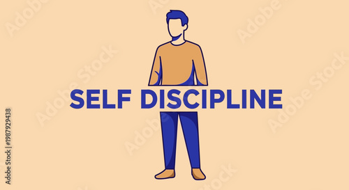 Depicting Self Discipline and Control, Conceptual Illustration of Resilience and Focus.