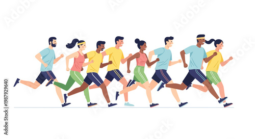 Diverse Group Running Together: Achieving New Vitality Via Enhanced Movement and Endurance