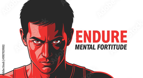 Determination in Human Form with Inspiring Message of Endure and Mental Fortitude