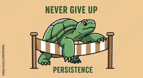 Determined Turtle Overcomes Obstacles Symbolizing Perseverance and Endurance
