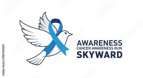 Dove Emblem Skyward: Cancer Awareness Run, Symbolizing Hope and Support for the Cure