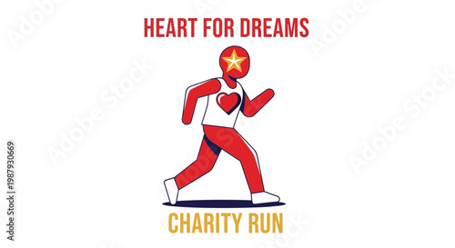 Dreamer's Journey of Hope Depicted in a Charity Run Visual Illustration