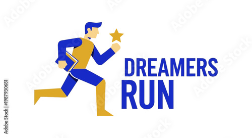 Dreamer's Journey: Illustration Of A Person Striving For Excellence and Goals Achieved